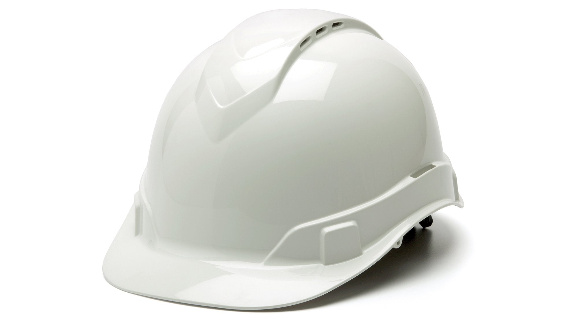 Pyramex Ridgeline Cap Style Hard Hat, Vented, 4-Point Ratchet Suspension, White