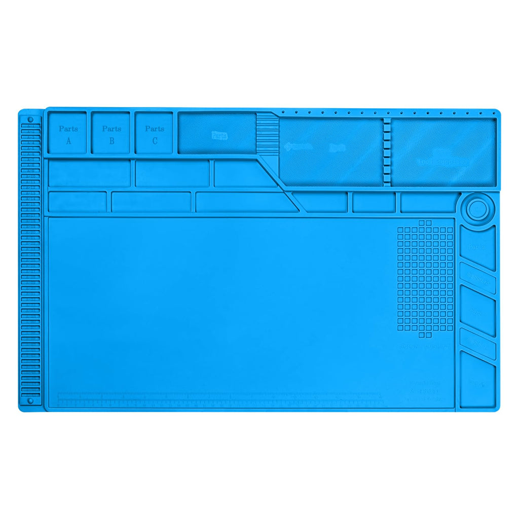 Premium Heat Resistant 932°F Silicone Soldering Mat, Large Anti Static Magnetic Electronic Repair Work Mat for BGA and Gun Soldering Iron, Workbench, Cell Phone Laptop Repair, 21.6'' *13.8 ''