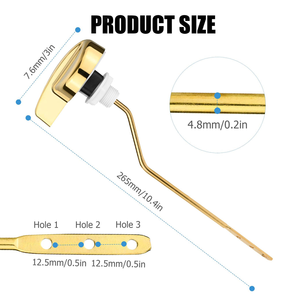 Compatible with TOTO Toilet Handle Replacement Parts Kit, Universal THU068#CP Trip Lvr for St743S Side Mount Toilet Flush Tank Lever Handle for TOTO Kohler Toilet Tank, 1-Pack Shiny Gold