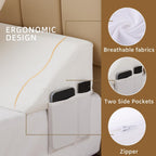 Bedluxe King Wedge Pillow Headboard (76"x10"x6"), Bed Wedge Pillow for Headboard, Foam Headboard Pillow, Bed Gap Filler King - Fill The Gap (0-7"), Mattress Gap Filler (White)