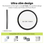 hepside LED Flush Mount Ceiling Light, 15Inch 30W LED Ceiling Lights Fixture,5 Color Temperatures in One,Ultra-Thin Flush Mount Light Fixture for Closet Bathroom Hallway Bedroom Laundry