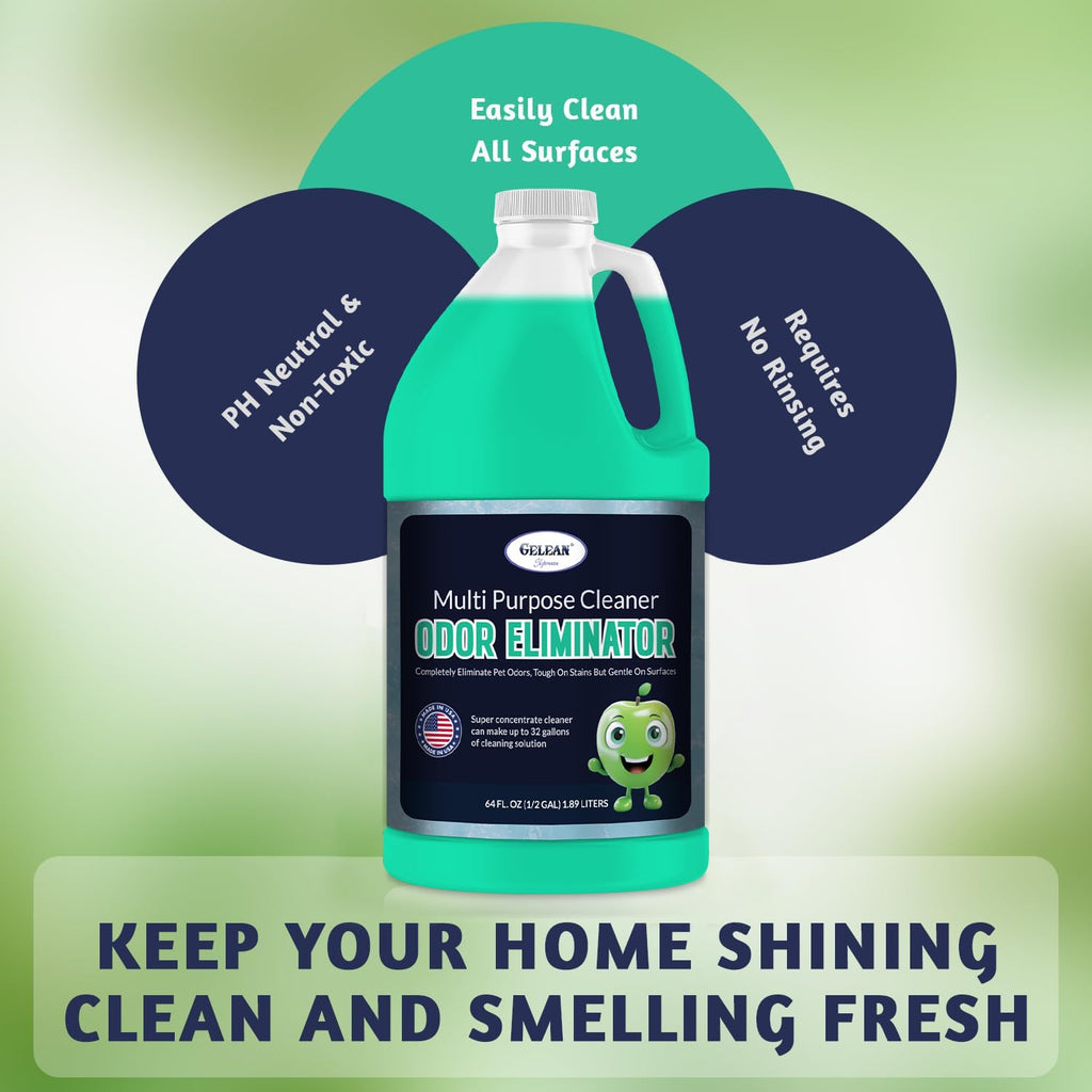 Multi Purpose Cleaner Pet Odor eliminator 64oz - Concentrate MAKES 32 GALLON - MADE IN USA- pH Neutral - Strong Floor Cleaner Odor eliminator - Stain Remover Cleaner & Deodorant (64 Fl Oz, Sky Breeze)