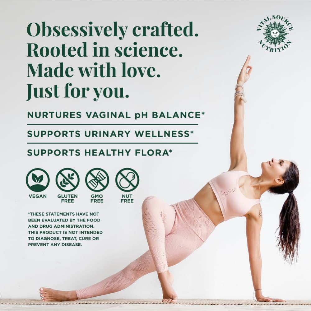 Vital Source Nutrition - Feminine Balance Capsules - Vaginal Wellness & pH Support - with LactoSpore, Cranberry + Pineapple Fruit Powder -Supports Urinary Wellness & Healthy Flora -30 Servings