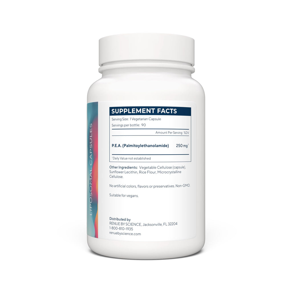 Renue By Science P.E.A | Liposomal Pea Palmitoylethanolamide Supplement | 90 P.E.A Capsules - 250mg Palmitoylethanolamide per Serving | Non-GMO | Made in the USA & Third-Party Tested