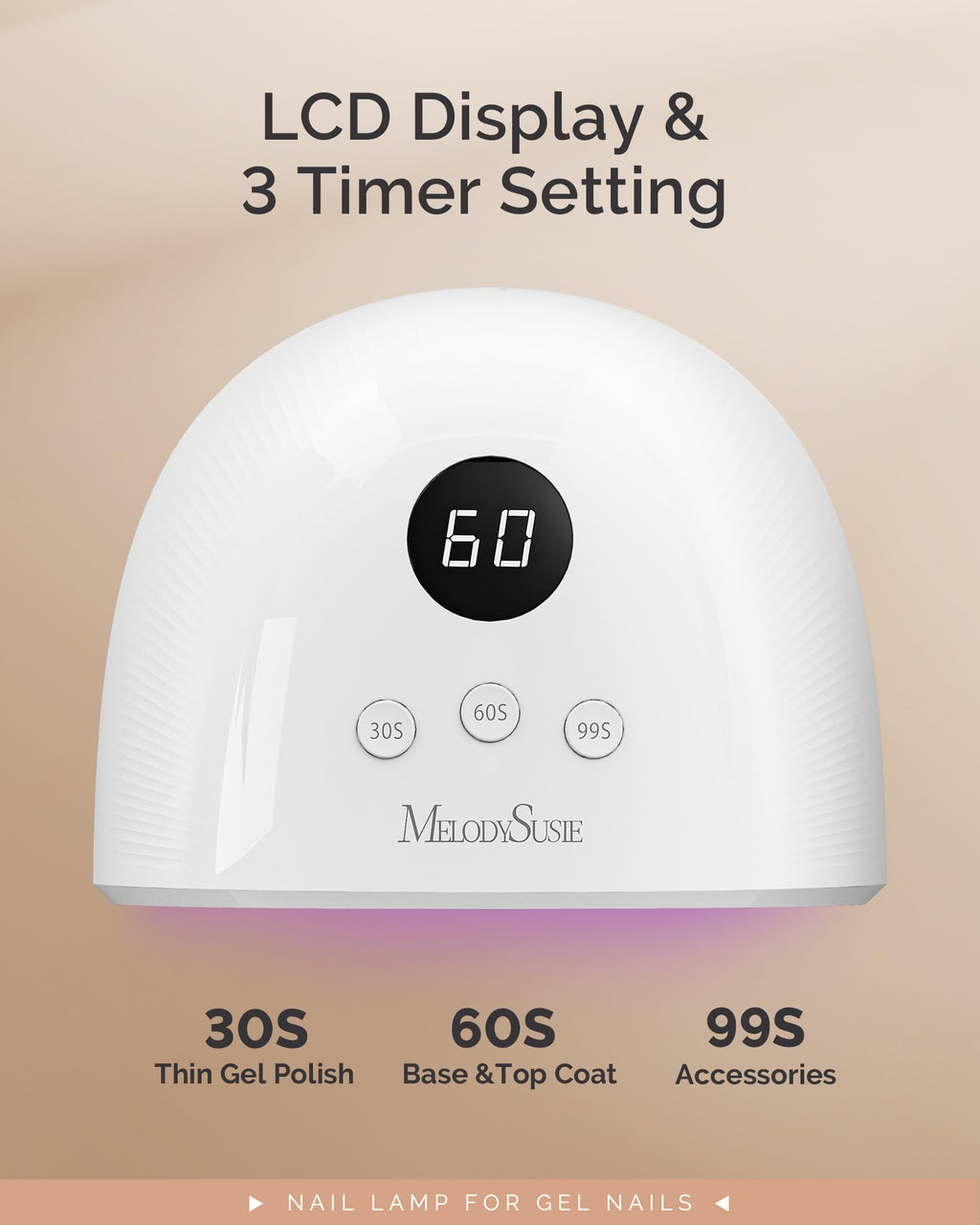 MelodySusie UV Nail Lamp P-Plus30F for Gel Polish-Fits Whole Hand & Feet
