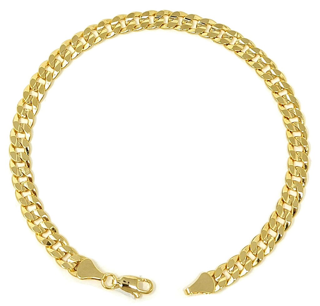 BA UNIQUE FASHION Gold Electroplated Anklet for Women, 9-12 Inch Sizes, Figaro, Cuban, Mariner, Herringbone Design - Made in Korea (10, Concave Cuban Chain)