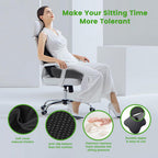 anzhixiu Wheelchair Seat Cushion, Deep U Relieve Sciatica, Back, Coccyx, Hemorrhoids Pain- Slope Curve Office Chair Cushion for Long Sitting Time- Black/Gray