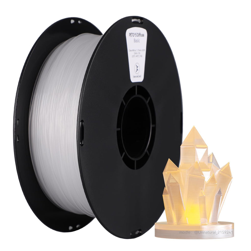 kexcelled Clear PETG Filament 1.75mm,High Light Transmittance Transparent PETG 3D Printer Filament 1kg Spool (2.2lbs), Upgrade Stronger Toughness Printing Consumables, Dimensional Accuracy +/-0.03mm