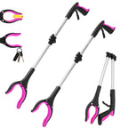 2 Pack 32 inch GrabRunner Reacher Grabber Tool with Strong Magnetic and Swivel Head (New Pink)