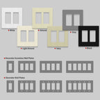 ENERLITES Screwless Decorator Wall Plates Child Safe Outlet Covers, Size 2-Gang 4.68" H x 4.73" L, Polycarbonate Thermoplastic, SI8832-LA-10PCS, Glossy, Light Almond (10 Pack)