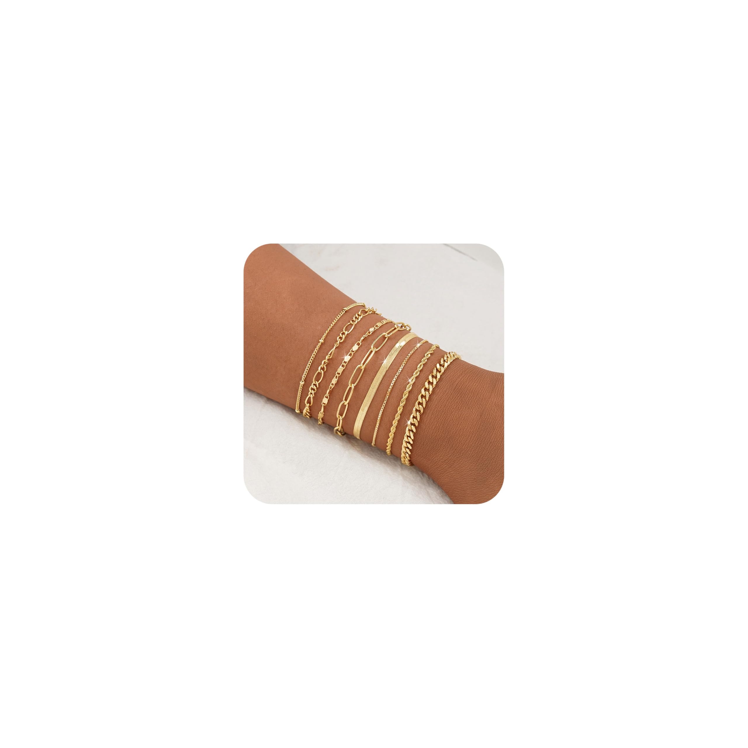 BERISO Gold Bracelets for Women, Elegant Adjustable 14K Gold Plated Bracelet for Women, Trendy Minimalist Dainty Gold Bracelet for Everyday Wear