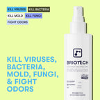 BRIOTECH Sanitizer Disinfectant Hypochlorous Spray, Kills 99.99% of Viruses & Bacteria, Eliminates Odor, Gentle for Nurseries & Play Rooms, Rinse Free Surface Sanitizer, 32 fl oz (Pack of 2)
