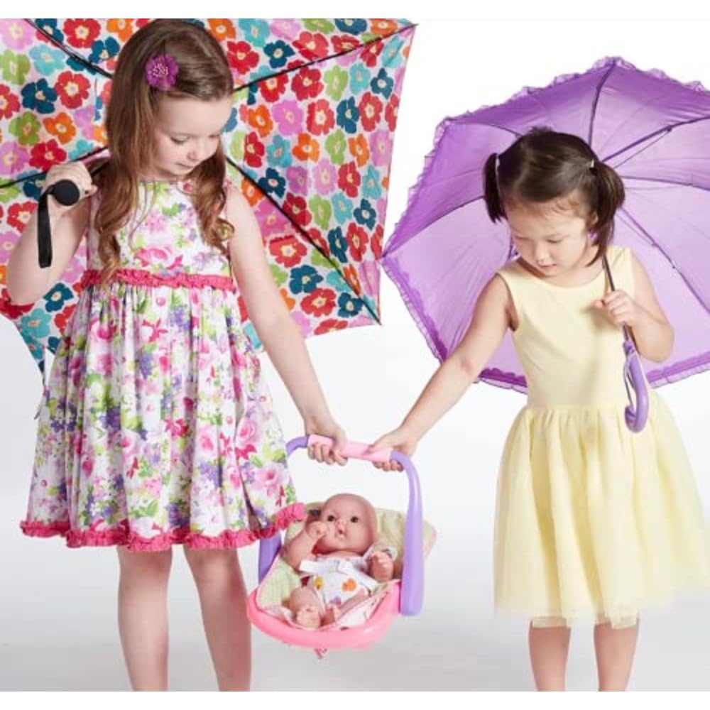 JC TOYS ADJUSTABLE CARRIER – Converts from Rocking Baby Carrier to Feeding Seat – Perfect for Children 2+ , Pink , 16 inches