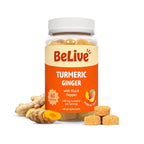 BeLive Turmeric Gummies - Curcumin with Black Pepper & Ginger Extract - 500 mg of Turmeric and Ginger Supplement for Immune Support, Healthy Skin, and Mobility - Tropical Flavor | 60 Count