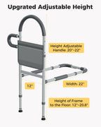 JivaJot Bed Rails for Elderly Adults Safety, Bedrails for Elderly Adults Grab Bar Bed Handrails, Cane for Seniors with Non-Slip Ergonomic Handle and Storage Pocket, Fit Twin, Full, Queen, King