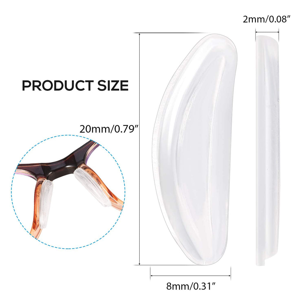 SMARTTOP Upgraded Eyeglasses Silicone Nose Pads, 10pairs 2mm Air Chamber Anti-Slip Adhesive Nose Pads-One Hole in Both Side Design More Soft and Comfortable-for Full Frame Sunglasses Reading Spectacle