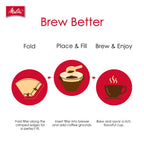 Melitta #4 Unbleached Coffee Filters, Natural Brown Cone Filters, 6-Pack