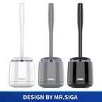 MR.SIGA Toilet Bowl Brush and Holder, Sturdy Long Handle, White, 1 Pack