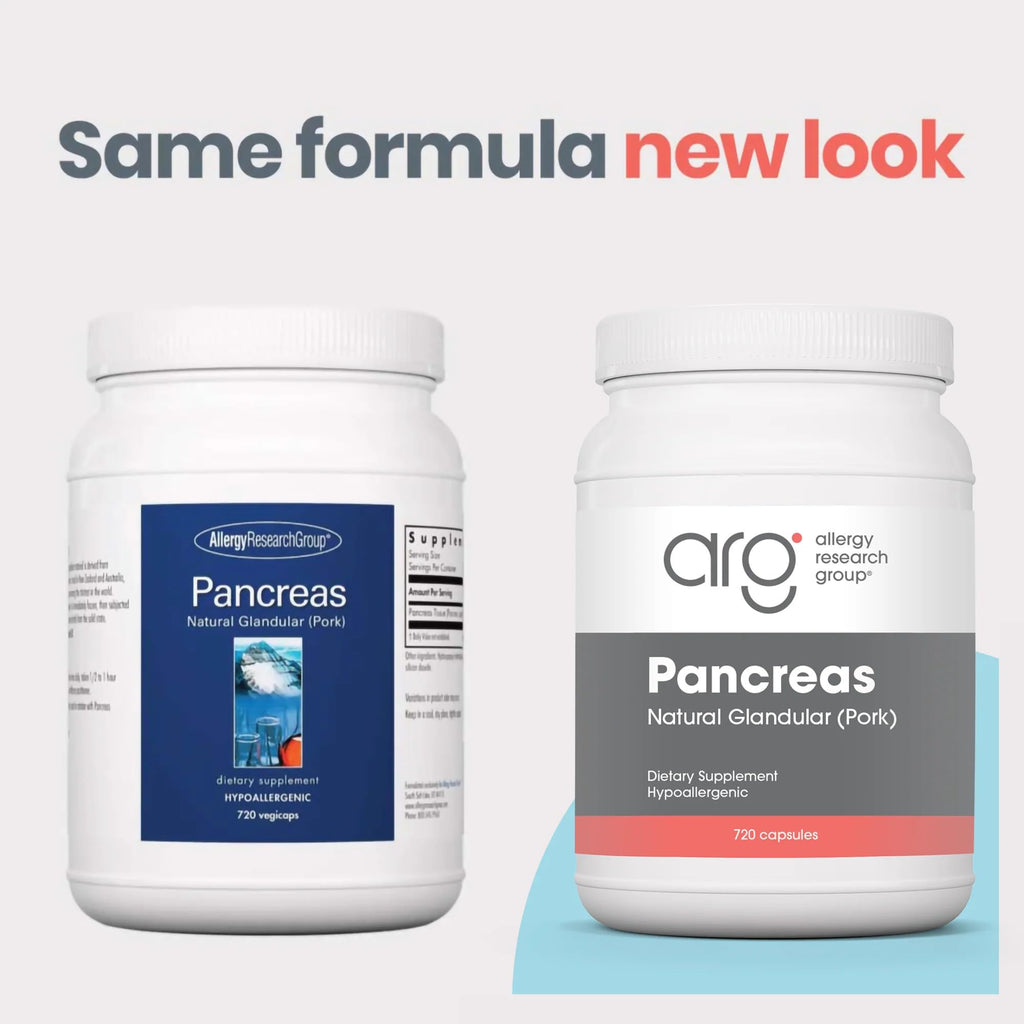 Allergy Research Group ARG Pancreas Natural Glandular - Supports Healthy Pancreas, Immune & Digestive Activity - 425 mg per Serving - Freeze Dried Tissue from Pork - 720 Servings - 720 Capsules