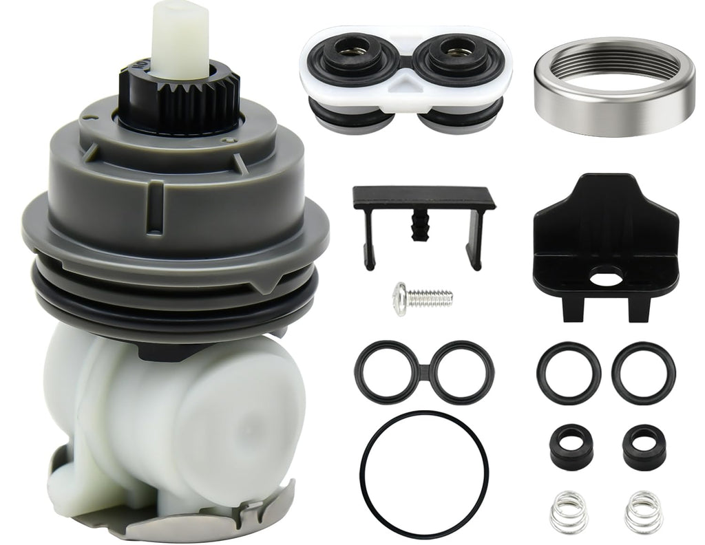 RP46463 Cartridge Compatible with Delta Monitor 17 Series (2006-Present) Dual Function Bath Tub and Shower Faucet Plumbing Parts Shower Faucet Cartridge with Seat and Spring Adapter,RP22734 Bonnet Nut