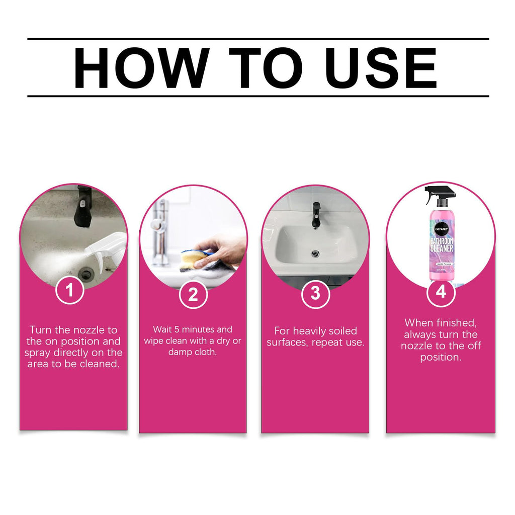 CULIWATE Gefanly Bathroom Cleaner, 20 Fl Oz Powerful Pink Bathroom Cleaner Spray, Bathrooms Descaler Foam Cleaners for Sink Tub Floor Tile (2pcs)