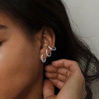 MIDEEO Gold/Silver Chunky Hoop Earrings Set for Women, 14K Gold Plated Twisted Huggie Hoop Earring Hypoallergenic Thick Open Lightweight Chunky Hoop Earrings Jewelry for Gifts