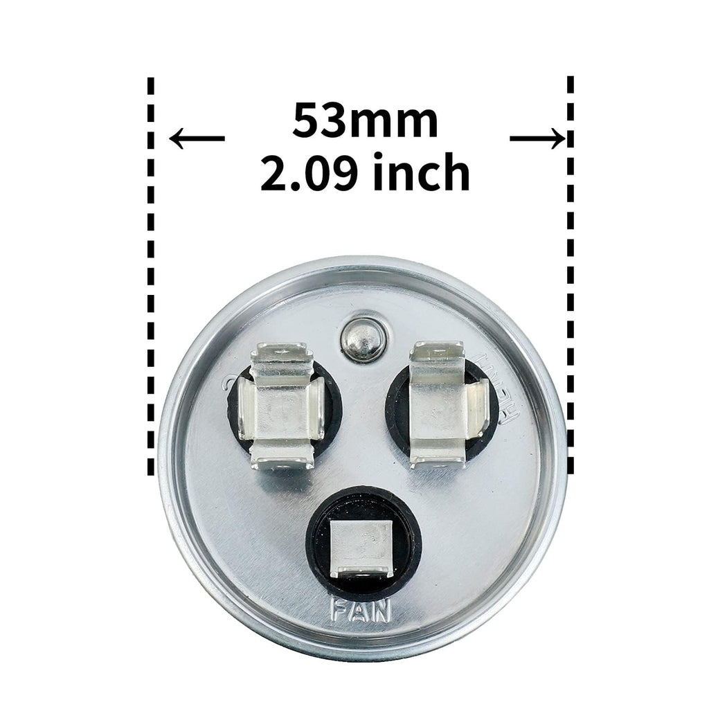BOJACK 40+5uF 40/5MFD ±6% 370V CBB65 Dual Run Circular Start Capacitor for AC Motor Run or Fan Start or Condenser Straight