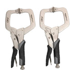 Amazon Basics Adjustable Metal Face Clamps for Woodworking, Welding, or Repairs, 3-inch Jaw Reach, 2-Pack, Black/Silver