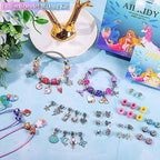AIPRIDY Charm Bracelet Making Kit,Unicorn Mermaid Crafts Gifts Set Can Inspires Imagination and Creativity,Jewelry Making Kit Perfect Gifts for Girls 5-12 Years Old (84 Pieces)