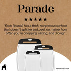 GORILLA GRIP Cutting Board Set of 3, Slip Resistant and Nonporous, Black