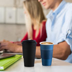 SIUQ 100 Pack 16 oz Coffee Cups with Lids, Disposable Hot Paper Coffee Cups