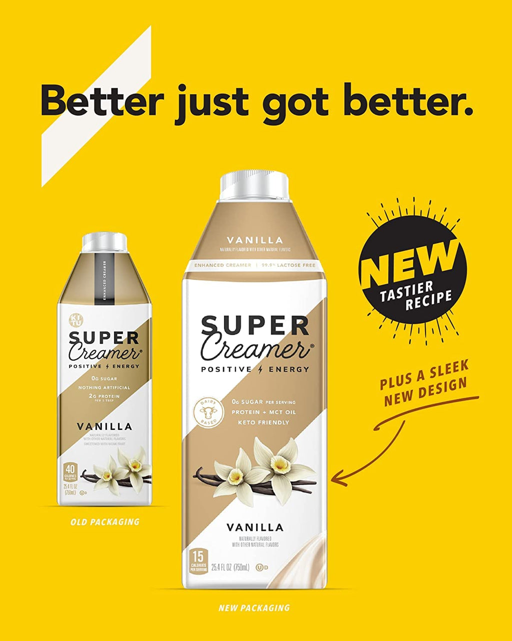 Keto Coffee Creamer | 0g Added Sugar, 2g Protein, 40 Calories [Vanilla] 25.4 Fl Oz, (3 Pack)