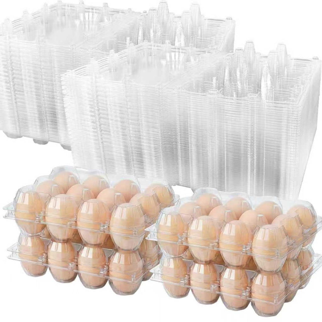 100 Pack 12 Count Plastic Egg Cartons – Bulk Cheap Clear Reusable | Egg Cartons Bulk, Egg Holder for Fridge, Egg Organizer for Refrigerator, Egg Storage for Refrigerator.