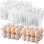100 Pack 12 Count Plastic Egg Cartons – Bulk Cheap Clear Reusable | Egg Cartons Bulk, Egg Holder for Fridge, Egg Organizer for Refrigerator, Egg Storage for Refrigerator.