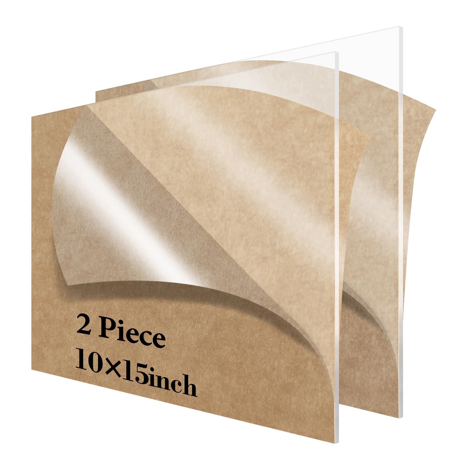 Acrylic Sheet 10 x 15 Lesnlok 2 Pieces Clear Plexiglass Sheet 1/8 inchThick 3mm, for Sign,Craft, Photo Frame, DIY Display Projects…