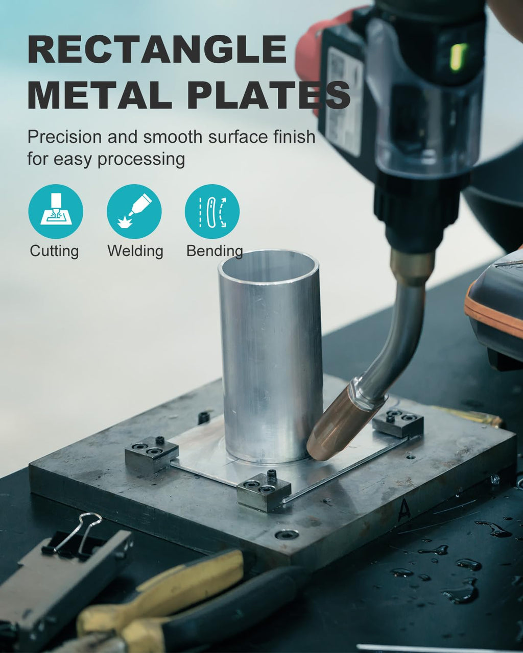 WENHUALI 2 Pcs 16 Gauge Steel Sheets Metal Cold Rolled Steel Plate, 12" x 8" Weldable Metal Sheet for DIY Craft Projects, Industrial, Professional