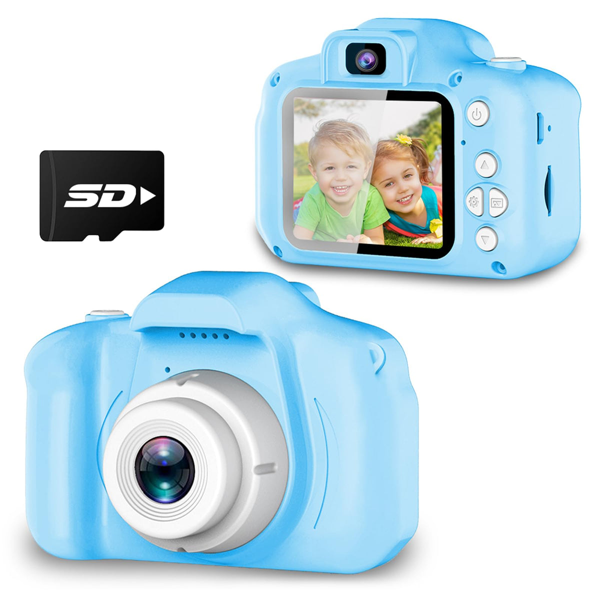 Seckton Upgraded Kids Selfie Camera, HD Digital Video Camera for Kids-Blue