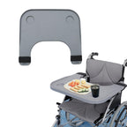 Wheelchair Tray Table - Removable Wheelchair Desk Lap Board Eating Aid for Nursing Patient, Fits Wheelchair Arms of Distance 18" - 20" (Grey)
