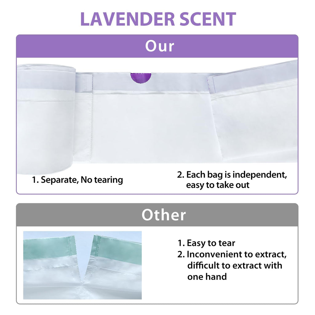Commode Liners with Absorbent Pads for Bedside Commode, 100 Lavender Scented Commode Liners and Pads, Potty Bags for Portable Toilet, Potty Chair Liners, Commode Toilet ＆ Camping Toilet Bags