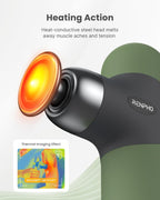 RENPHO Mini Thermal Massage Gun with Heat, Portable Deep Tissue Percussion Massager with 4 Heads for Neck & Back Comfort, Ultra-Quiet for Home, Office & Travel, Carry Case, Gifts for Men Women