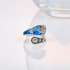 Spoon Rings for Women 925 Sterling Silver Turtle Ocean Sunflower Adjustable Thumb Ring Celtic Knot Vintage Finger Open Spoon Rings Jewelry