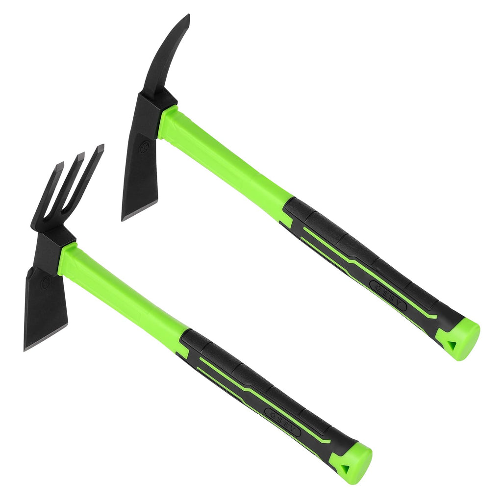 NAUKII 2pcs Garden Tools Comfortable Handle Hoes for Garden Work Carbon Steel Outdoor Tools