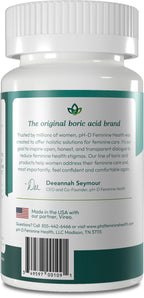 pH-D Feminine Health Support - 600 mg Boric Acid Suppositories - Woman Owned - for Vaginal Odor Use - 36 Count