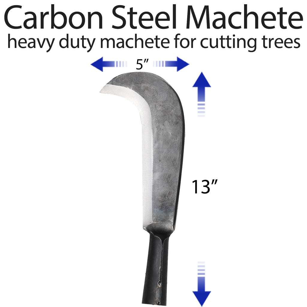 Sickle Garden Tool, Steel Billhook Machete Knife for Cutting Trees Heavy Duty, Hand Grass Weeding Sickle Knife with Wooden Handle for Yard Work