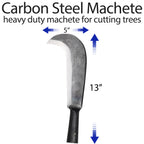 Sickle Garden Tool, Steel Billhook Machete Knife for Cutting Trees Heavy Duty, Hand Grass Weeding Sickle Knife with Wooden Handle for Yard Work