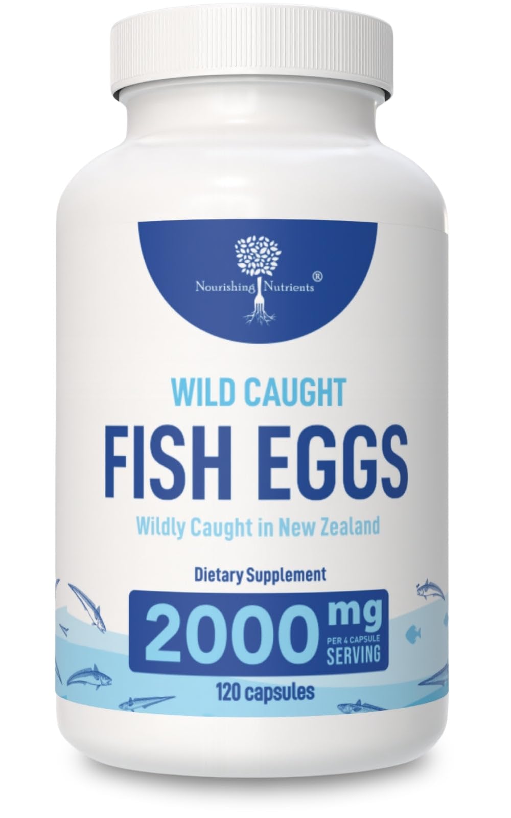 Wild Caught Fish Eggs 2,000mg - Omega 3 Supplement for Eye, Brain Health, Supports Immunity, Bones and Teeth, Mood Support with Omega 3-6-9 Fish Egg Capsules