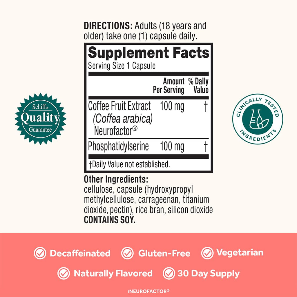 NEURIVA Original Brain Supplement for Memory, Focus & Concentration + Learning & Accuracy with Clinically Tested Nootropics Phosphatidylserine and Neurofactor, Caffeine Free, 30 Capsules (6 Pack)