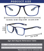 Hubeye Photochromic Reading Glasses for Men and Women TR90 Sport Reader Anti Glare UV Ray Filter （Matte black+Matte blue+Transparent，+2.5