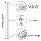 JPOIP 8" Heavy Duty Spiral Landscape Spikes - Solid Galvanized Metal Garden Stakes for Fixing Paver Edging, Weed Barriers, Artificial Turf, Tent and More (100 Pack)