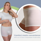 AltroCare 5-Pack Disposable, Postpartum and Incontinence, Seamless Mesh Underwear - Size L/XL. Made in USA.